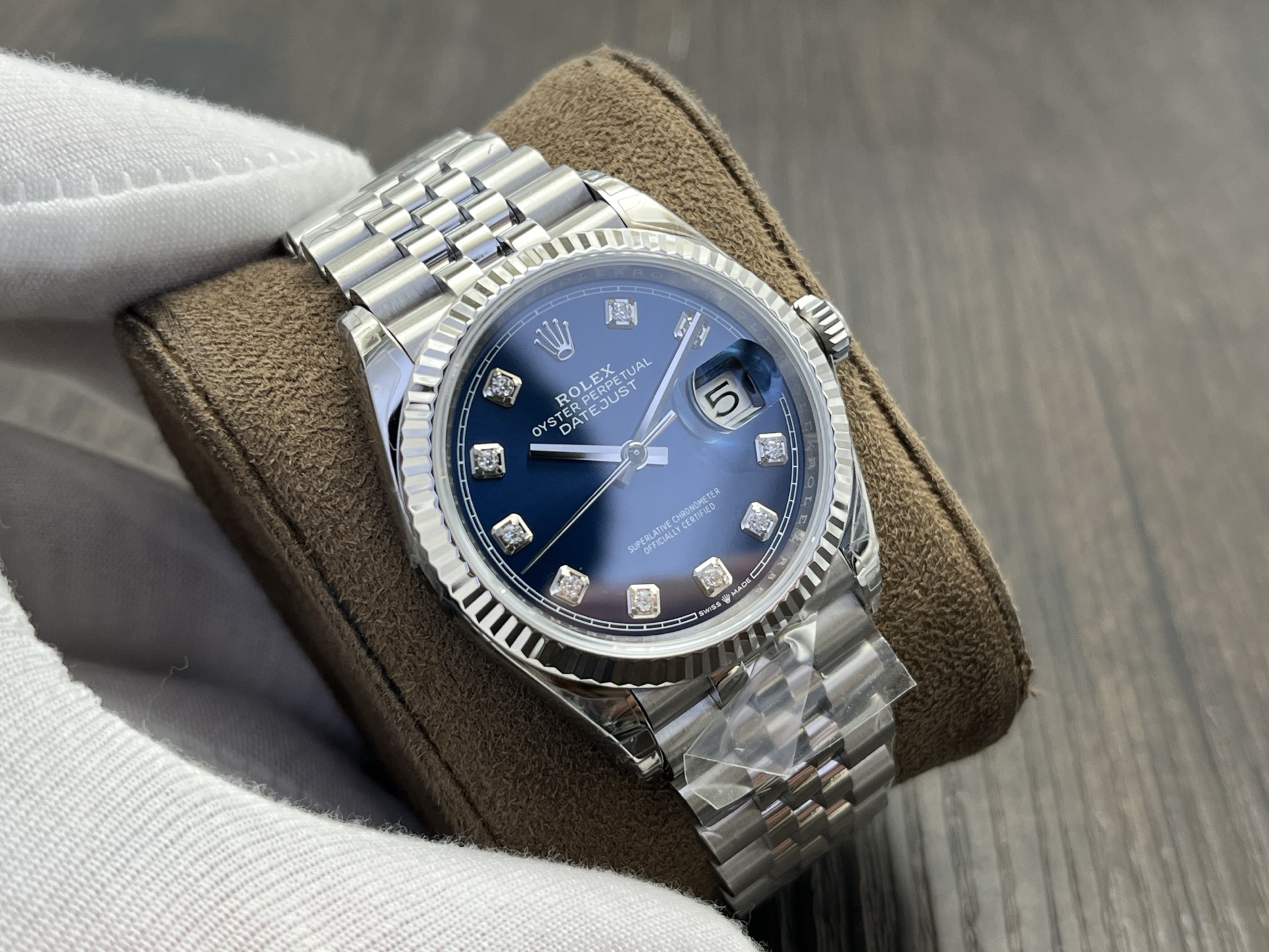 Rolex-Datejust 126334 36mm Jubilee Stainless Steel/Steel Blue Dial Diamond Markers VSF DD3235 Automatic - Image 4