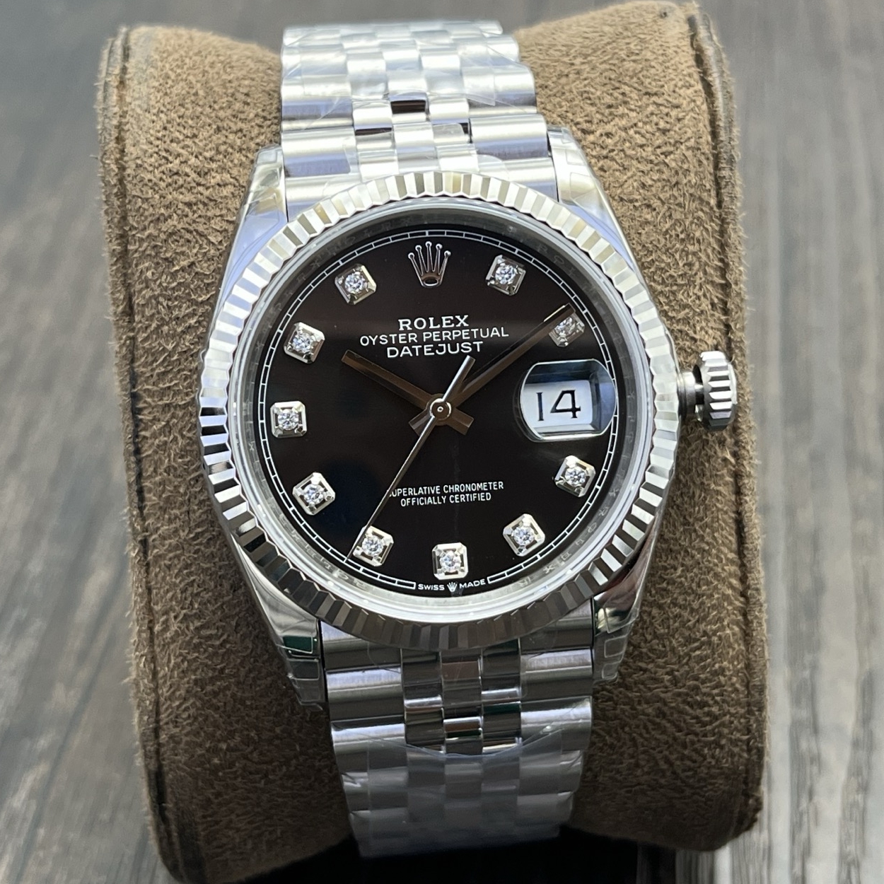 Rolex-Datejust 126334 36mm Jubilee Stainless Steel/Steel Black Dial Diamond Markers VSF DD3235 Automatic