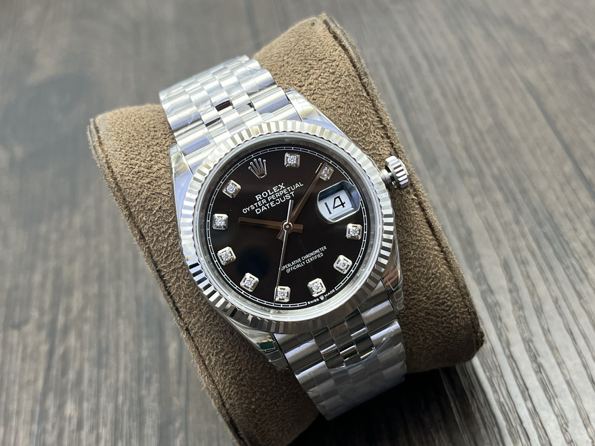 Rolex-Datejust 126334 36mm Jubilee Stainless Steel/Steel Black Dial Diamond Markers VSF DD3235 Automatic - Image 2
