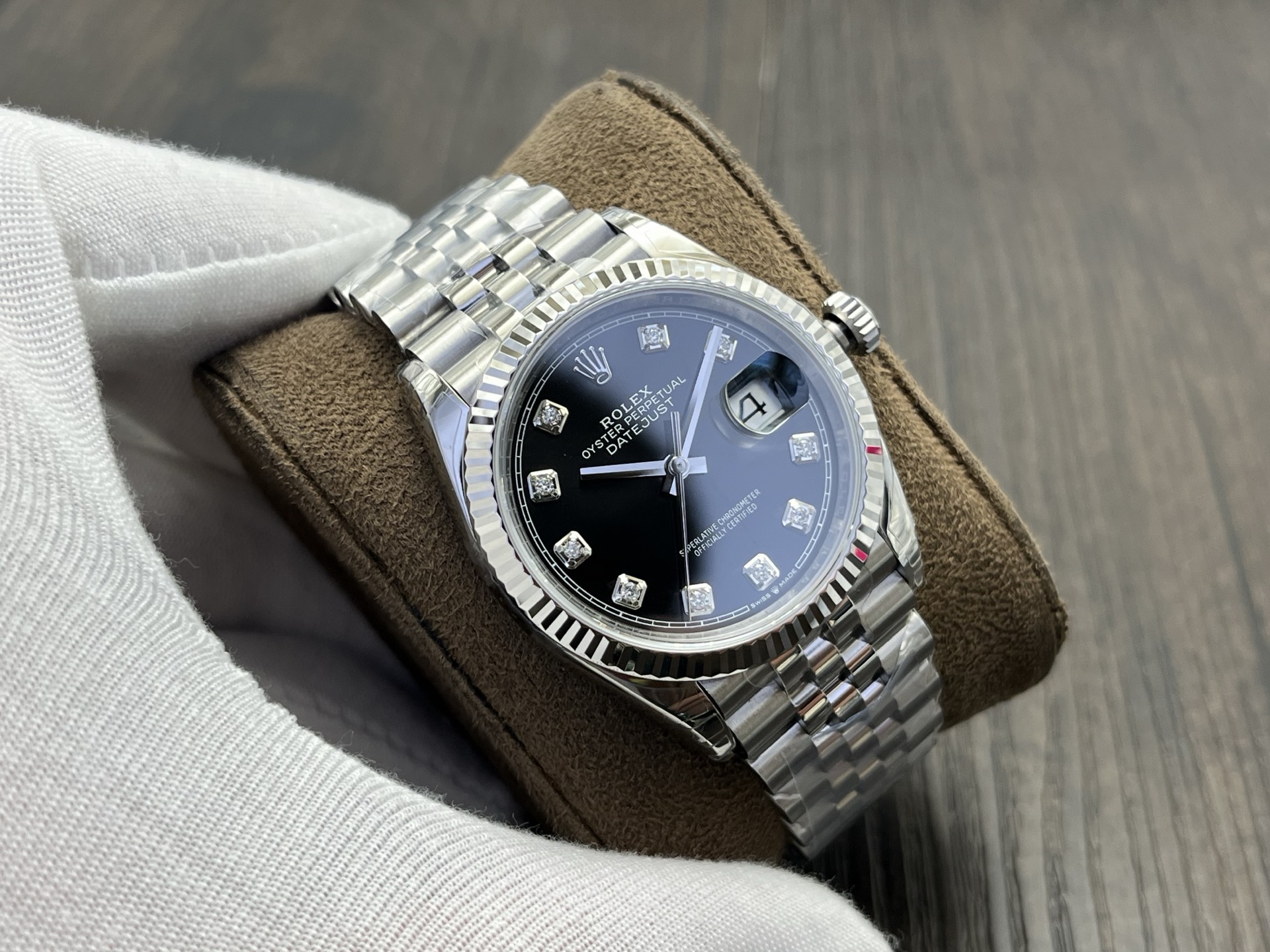 Rolex-Datejust 126334 36mm Jubilee Stainless Steel/Steel Black Dial Diamond Markers VSF DD3235 Automatic - Image 4
