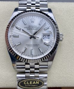 Rolex-Datejust 126234 36mm Jubilee Stainless Steel/Steel Silver Dial Stick Markers Clean DD3235 Automatic