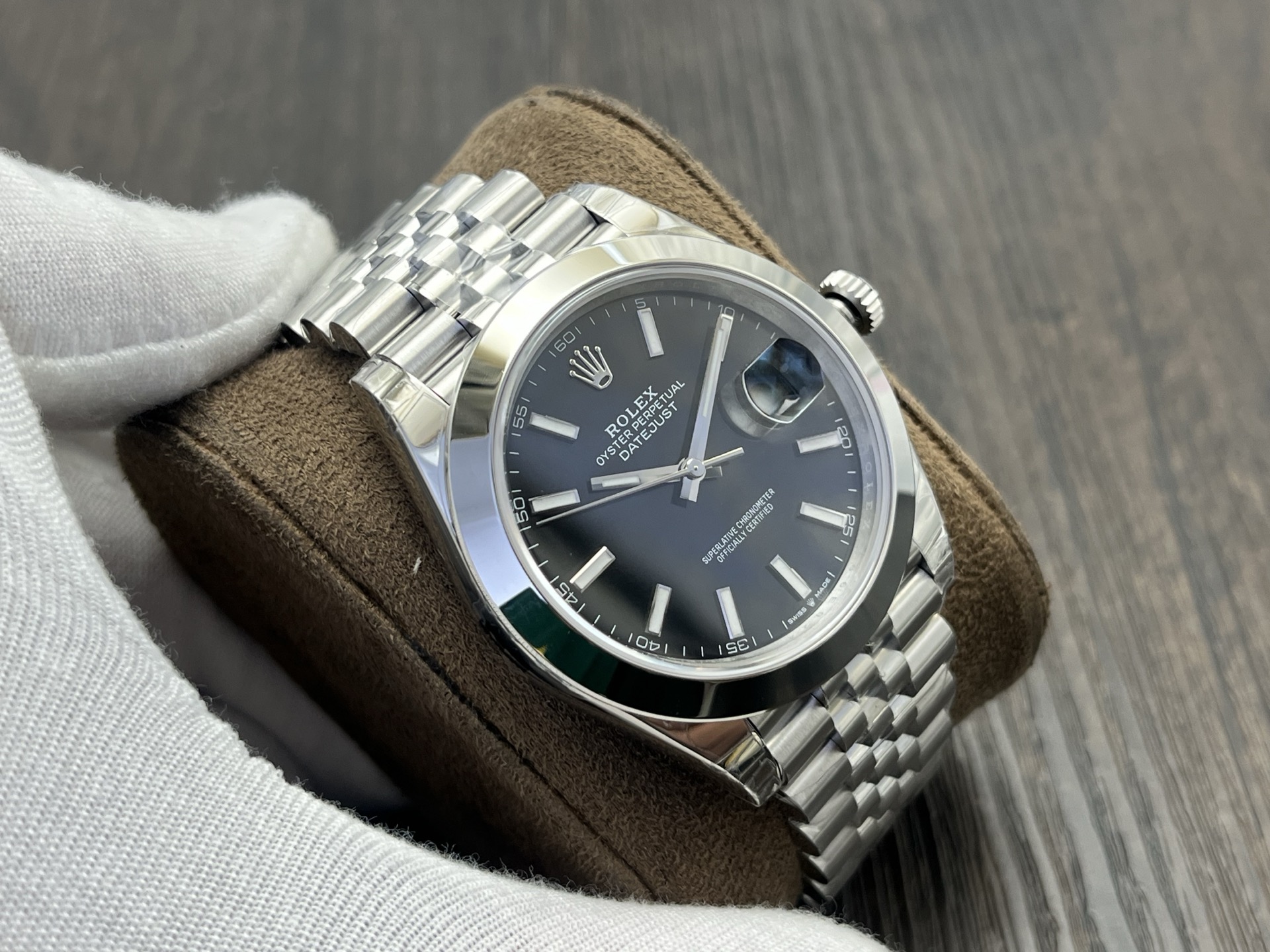 Rolex-Datejust 126300 41mm Jubilee Stainless Steel/Steel Black Dial Stick Markers VSF DD3235 Automatic - Image 4