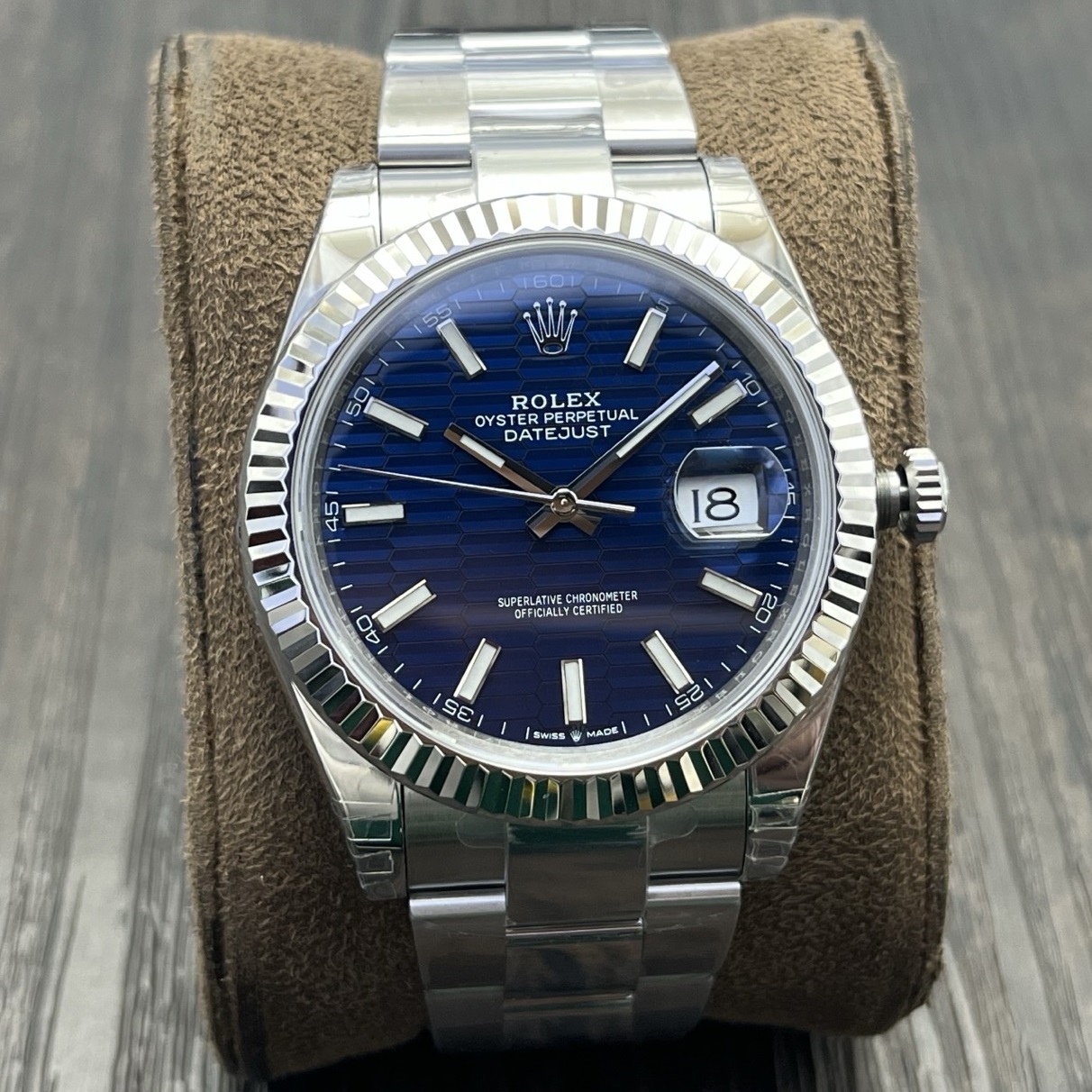 Rolex-Datejust 126334 41mm Oyster Stainless Steel/Steel Blue Fluted Dial Stick Markers VSF DD3235 Automatic