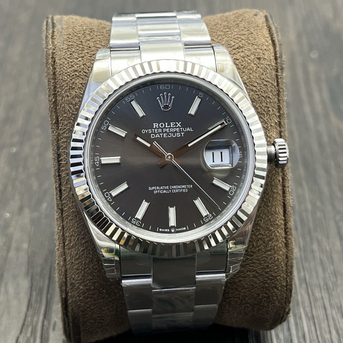 Rolex-Datejust 126334 41mm Oyster Stainless Steel/Steel Grey Dial Stick Markers VSF DD3235 Automatic