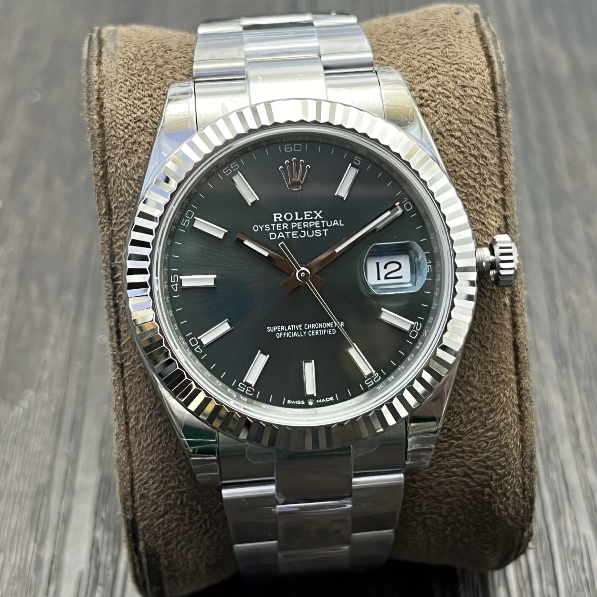 Rolex-Datejust 126334 41mm Oyster Stainless Steel/Steel Mint Green Dial Stick Markers VSF DD3235 Automatic