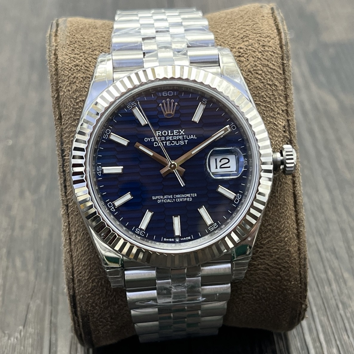 Rolex-Datejust 126334 41mm Jubilee Stainless Steel/Steel Blue Fluted Dial Stick Markers VSF DD3235 Automatic