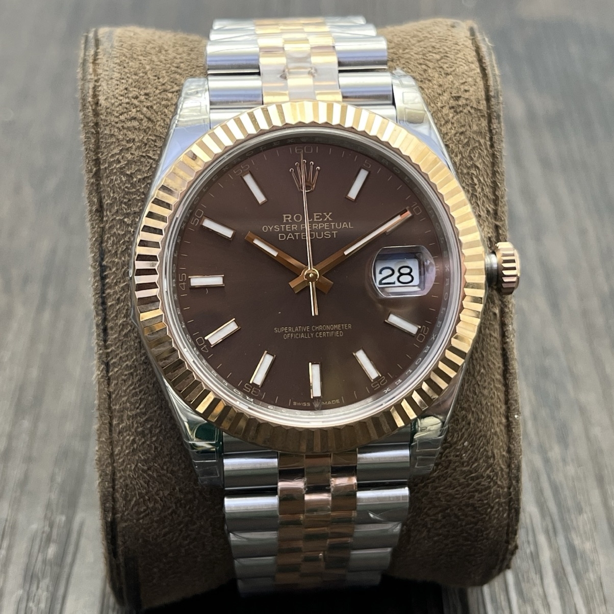 Rolex-Datejust 126331 41mm Jubilee Rose Gold/Steel Brown Chocolate Dial Stick Markers VSF DD3235 Automatic