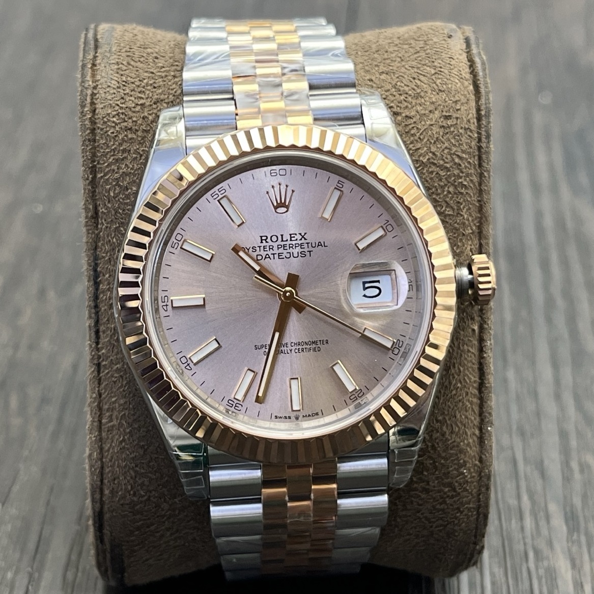 Rolex-Datejust 126331 41mm Jubilee Rose Gold/Steel Sundust(Pink) Dial Stick Markers VSF DD3235 Automatic