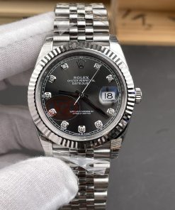 Rolex-Datejust 126334 41mm Jubilee Stainless Steel/Steel Grey Rhodium Dial Diamonds Markers VSF DD3235 Automatic