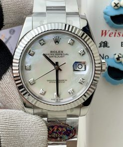 Rolex-Datejust 126334 41mm Jubilee Stainless Steel/Steel Mother-Of-Pearl Dial Diamonds Markers VF DD3235 Automatic
