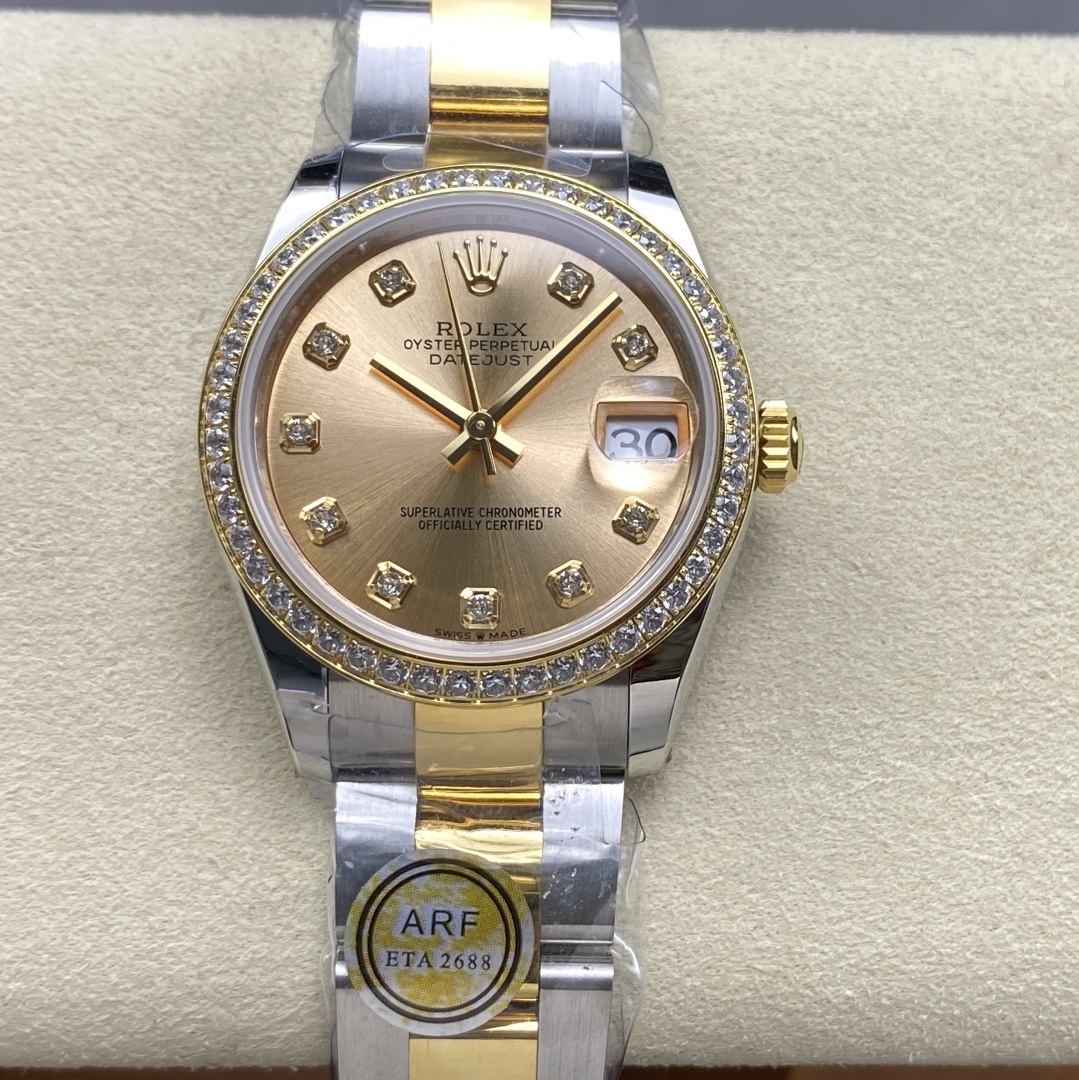 Rolex-Datejust 278383 Ladies 31mm Oyster Diamonds Stainless Steel/Yellow Gold Champagne(Gold) Dial Diamonds Markers ARF ETA2688 Automatic