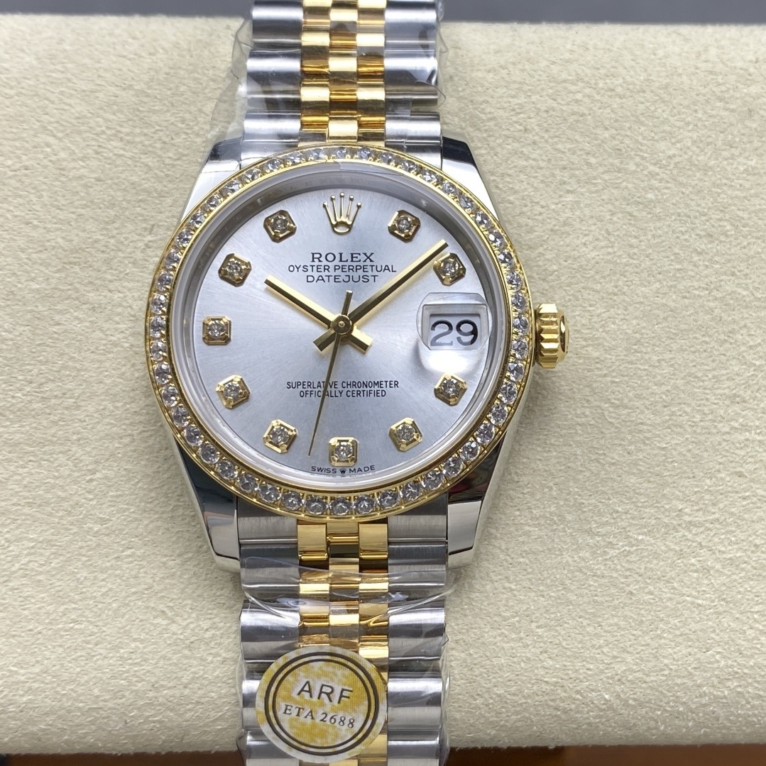 Rolex-Datejust 278383 Ladies 31mm Jubilee Diamonds Stainless Steel/Yellow Gold Silver Dial Diamonds Markers ARF ETA2688 Automatic