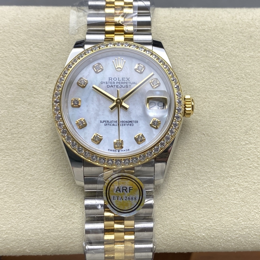Rolex-Datejust 278383 Ladies 31mm Jubilee Diamonds Stainless Steel/Yellow Gold Mother-Of-Pearl Dial Diamonds Markers ARF ETA2688 Automatic