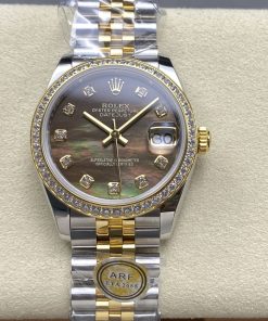 Rolex-Datejust 278383 Ladies 31mm Jubilee Diamonds Stainless Steel/Yellow Gold Black Mother-Of-Pearl Dial Diamonds Markers ARF ETA2688 Automatic