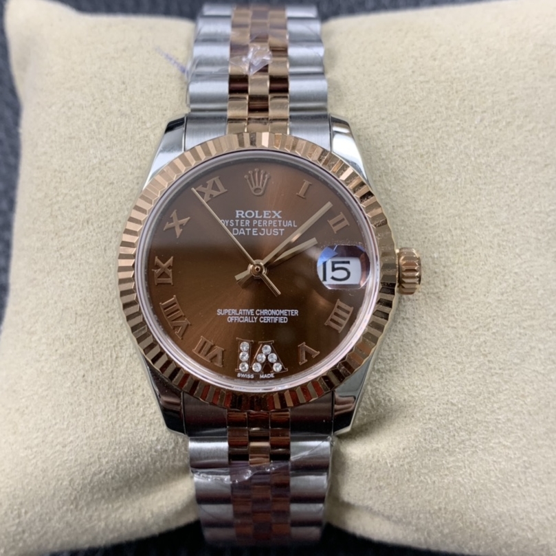 Rolex-Datejust 278271 Ladies 31mm Jubilee Stainless Steel/Rose Gold Brown Chocolate Dial Roman Markers ARF A2236 Automatic