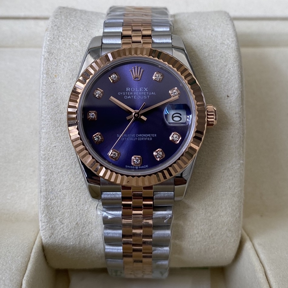 Rolex-Datejust 279171 Ladies 31mm Jubilee Stainlesss Steel/Rose Gold Aubergine Dial Diamonds Markers A+F A2236 Automatic