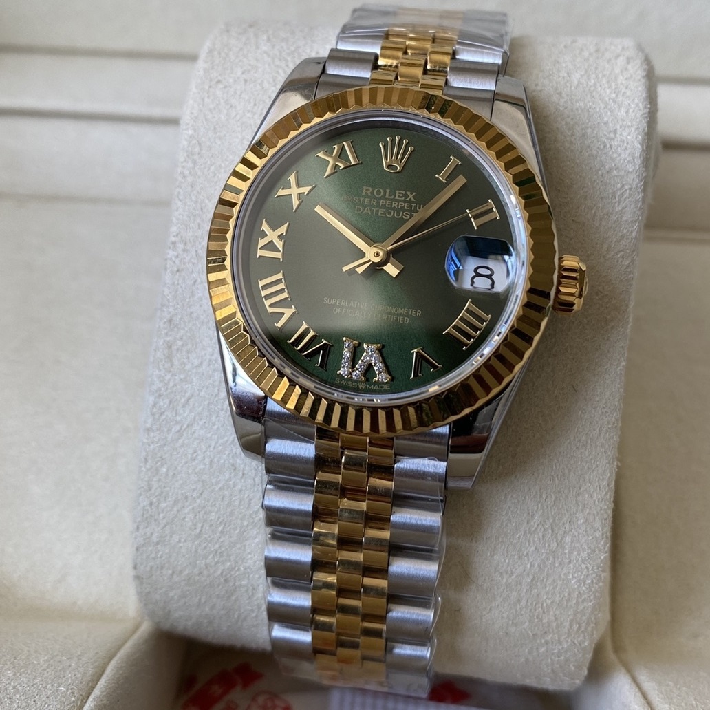 Rolex-Datejust 278273 Ladies 31mm Jubilee Stainless Steel/Yellow Gold Mint Green Dial Roman Markers A+F A2236 Automatic