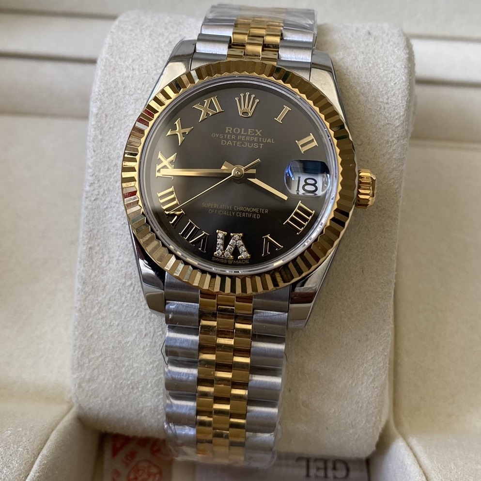 Rolex-Datejust 278273 Ladies 31mm Jubilee Stainless Steel/Yellow Gold Dark Grey Dial Roman Markers A+F A2236 Automatic