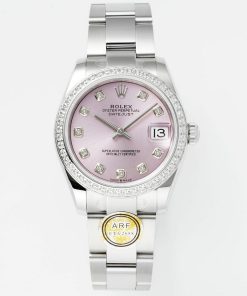 Rolex-Datejust 278384 Ladies 31mm Oyster Stainless Steel/Steel Sundust Pink Dial Diamonds Markers ARF A2236 Automatic
