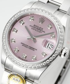 Alternative view of Rolex-Datejust 278384 Ladies 31mm Oyster Stainless Steel/Steel Sundust Pink Dial Diamonds Markers ARF A2236 Automatic