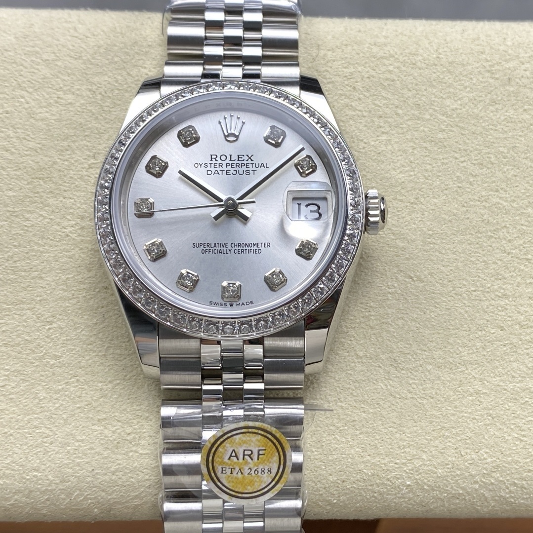 Rolex-Datejust 278384 Ladies 31mm Diamonds Jubilee Stainless Steel/Steel Silver Dial Diamonds Markers ARF A2236 Automatic