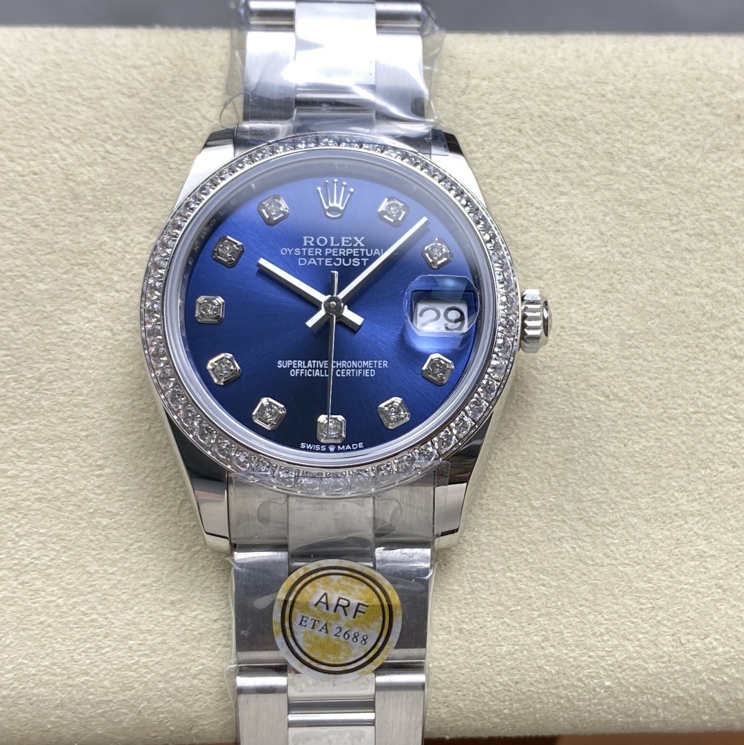 Rolex-Datejust 278384 Ladies 31mm Diamonds Oyster Stainless Steel/Steel Blue Dial Diamonds Markers ARF A2236 Automatic