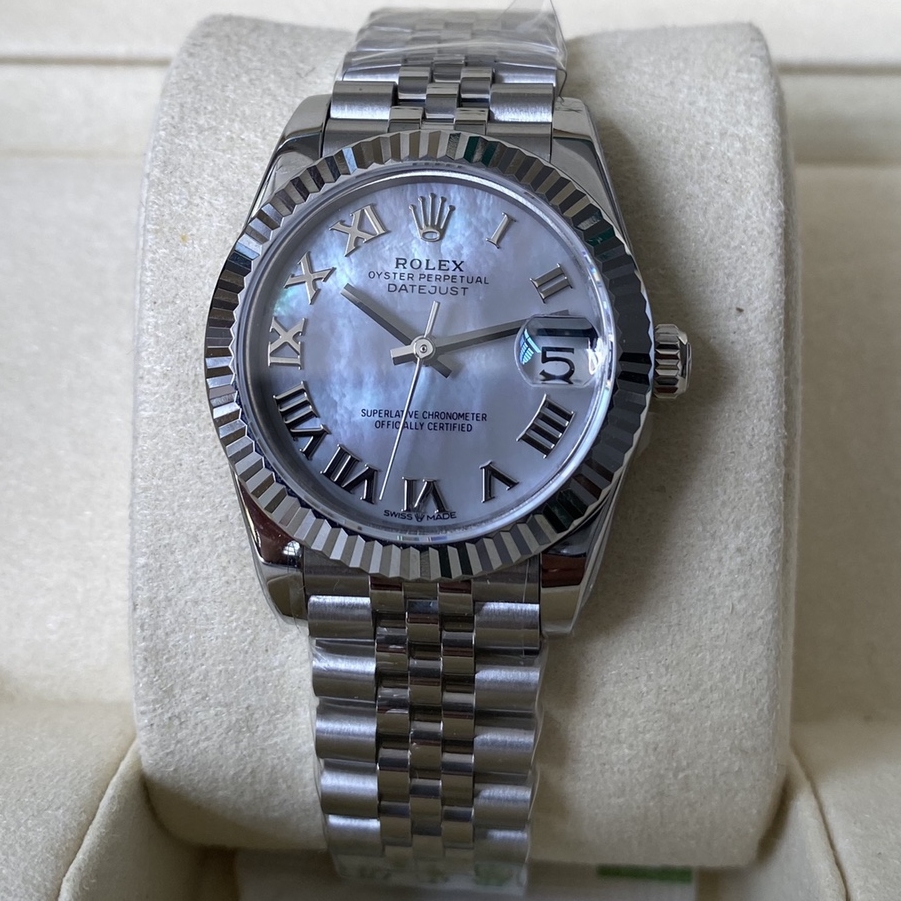 Rolex-Datejust 278274 Ladies 31mm Jubilee Stainless Steel/Steel Mother-Of-Pearl Dial Roman Markers A+F A2236 Automatic