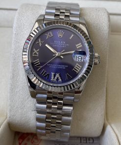 Rolex-Datejust 178274 Ladies 31mm Jubilee Stainless Steel/Steel Aubergine Dial Roman Markers A+F A2236 Automatic