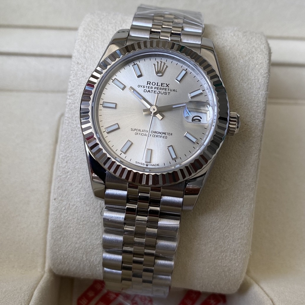 Rolex-Datejust 278274 Ladies 31mm Jubilee Stainless Steel/Steel Silver Dial Stick Markers A+F A2236 Automatic