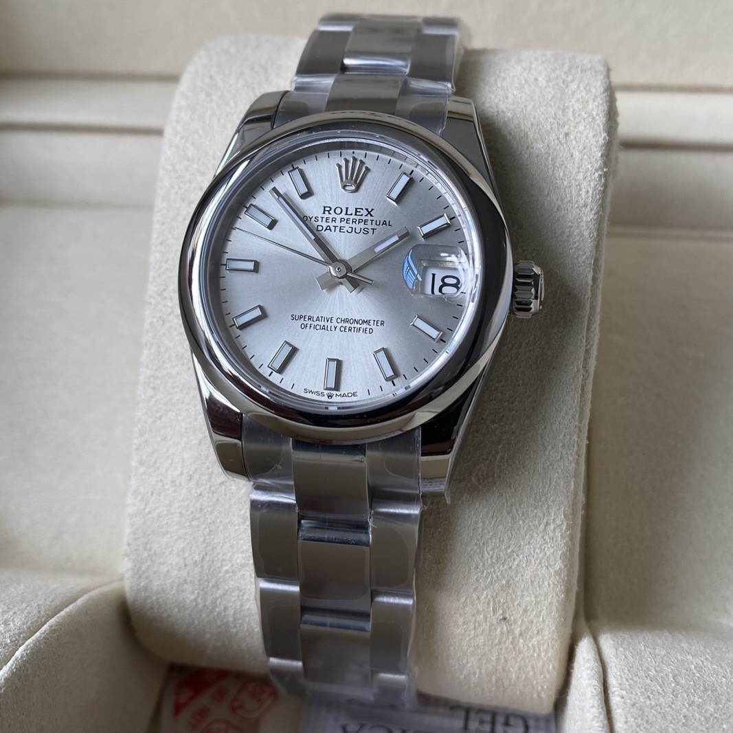 Rolex-Datejust 278240 Ladies 31mm Oyster Stainless Steel/Steel Silver Dial Stick Markers A+F A2236 Automatic