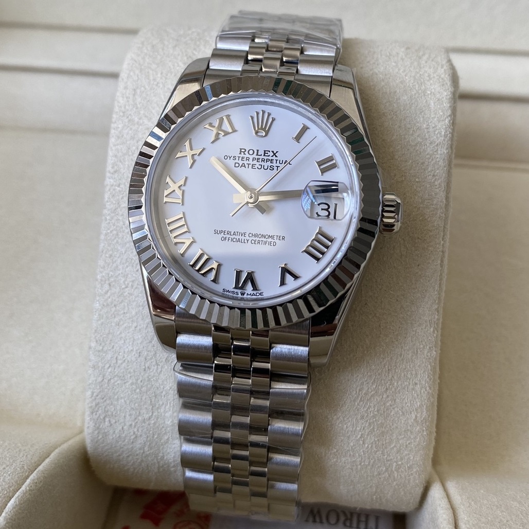 Rolex-Datejust 278274 Ladies 31mm Jubilee Stainless Steel/Steel White Dial Roman Markers A+F A2236 Automatic