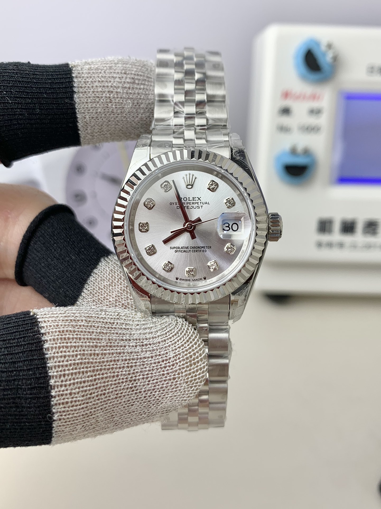 Rolex-Datejust 279174 Ladies 28mm Jubilee Stainless Steel/Steel Silver Dial Diamonds Markers GSF A2236 Automatic - Image 2
