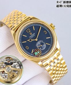 Alternative view of Rolex-1908 Perpetual 39mm Ultra thin Yellow Gold/Yellow Gold Blue Dial R+F Cal.7140 Automatic