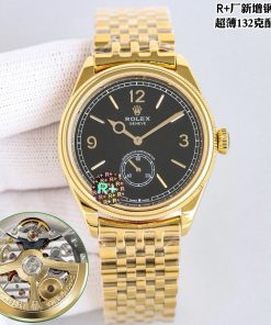 Rolex-1908 Perpetual 39mm Ultra thin Yellow Gold/Yellow Gold Black Dial R+F Cal.7140 Automatic