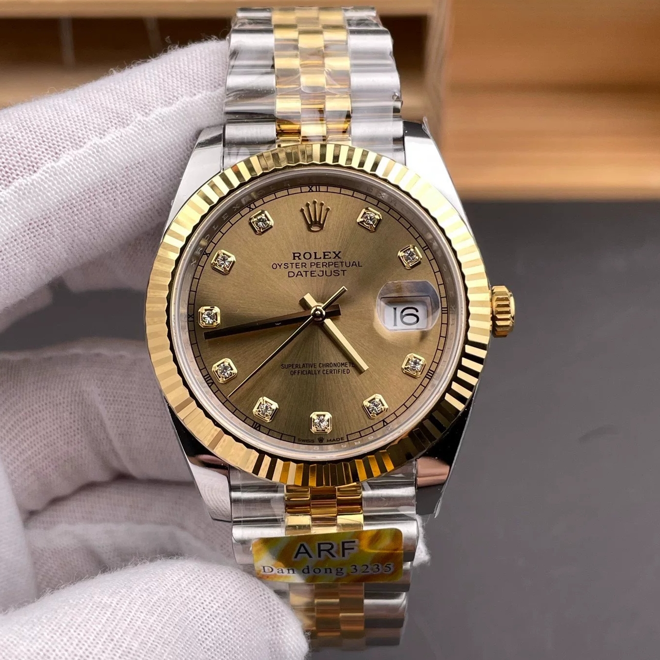 Rolex-Datejust 126333 41mm Jubilee Yellow Gold/Steel Chamepagn Dial Diamond Markers ARF DD3235 Automatic(Tungsten Heavy Version)