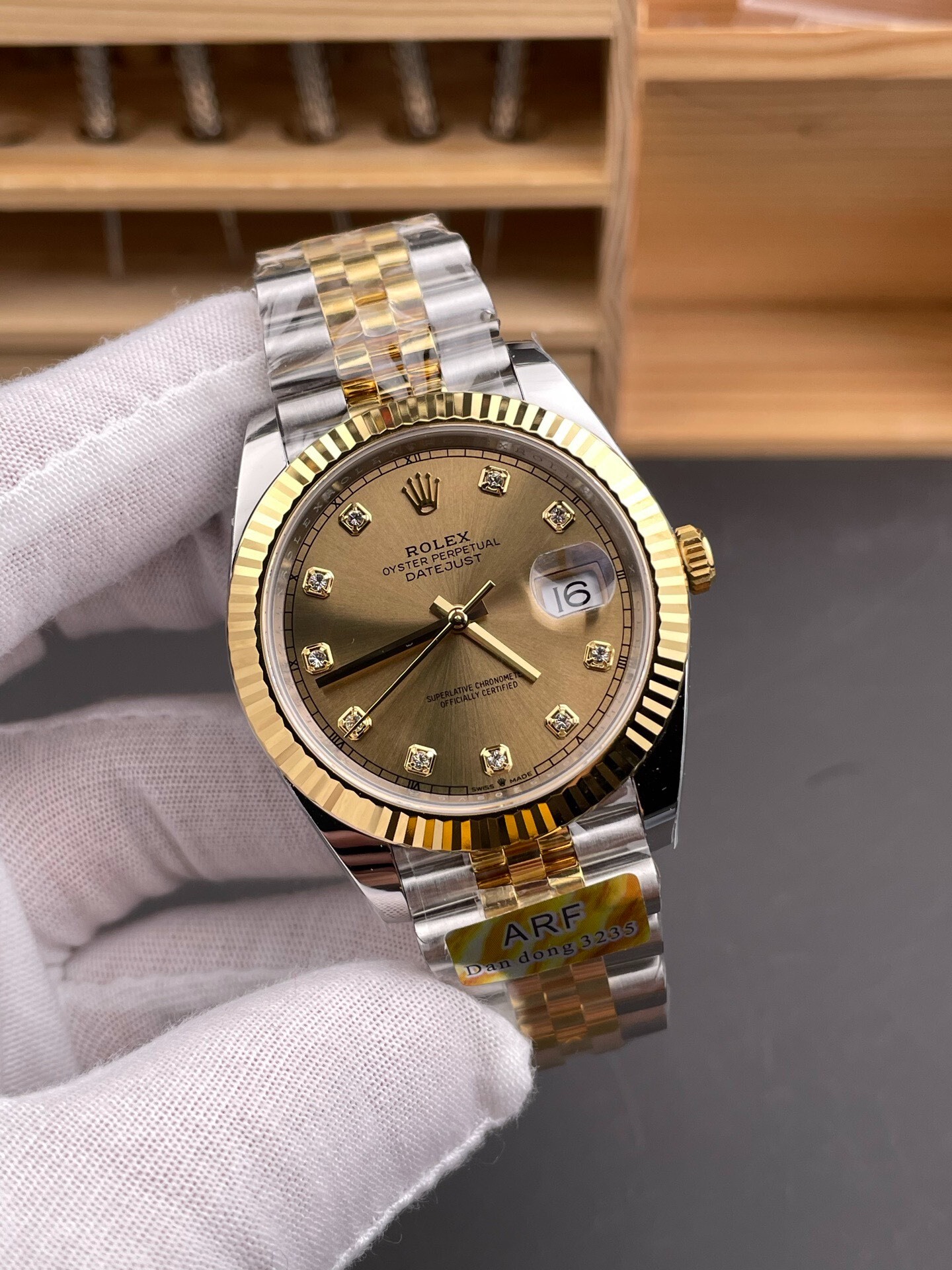Rolex-Datejust 126333 41mm Jubilee Yellow Gold/Steel Chamepagn Dial Diamond Markers ARF DD3235 Automatic(Tungsten Heavy Version) - Image 2
