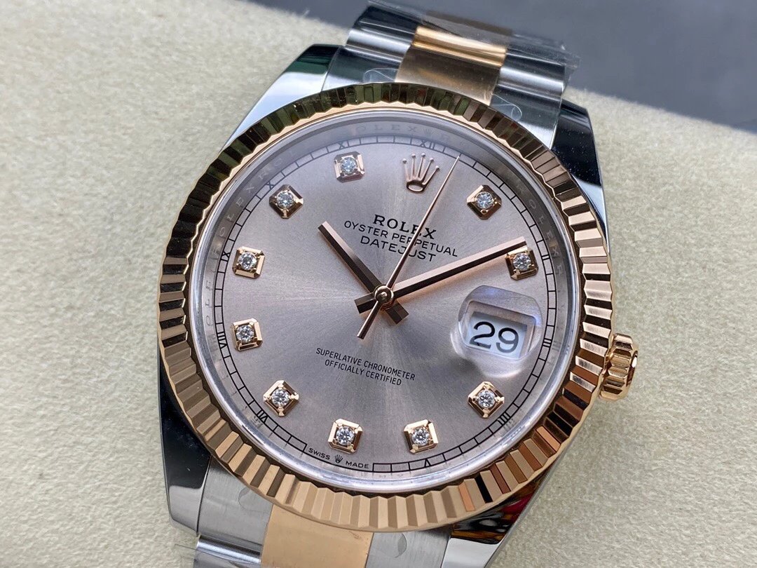 Rolex-Datejust 126331 41mm Oyster Rose Gold/Steel Sundust Dial Diamonds Markers Clean DD3235 Automatic - Image 3