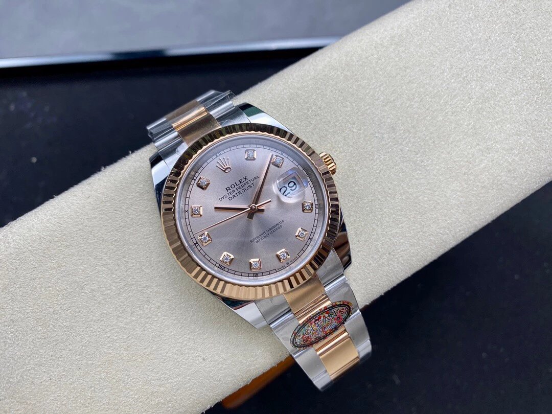 Rolex-Datejust 126331 41mm Oyster Rose Gold/Steel Sundust Dial Diamonds Markers Clean DD3235 Automatic - Image 4