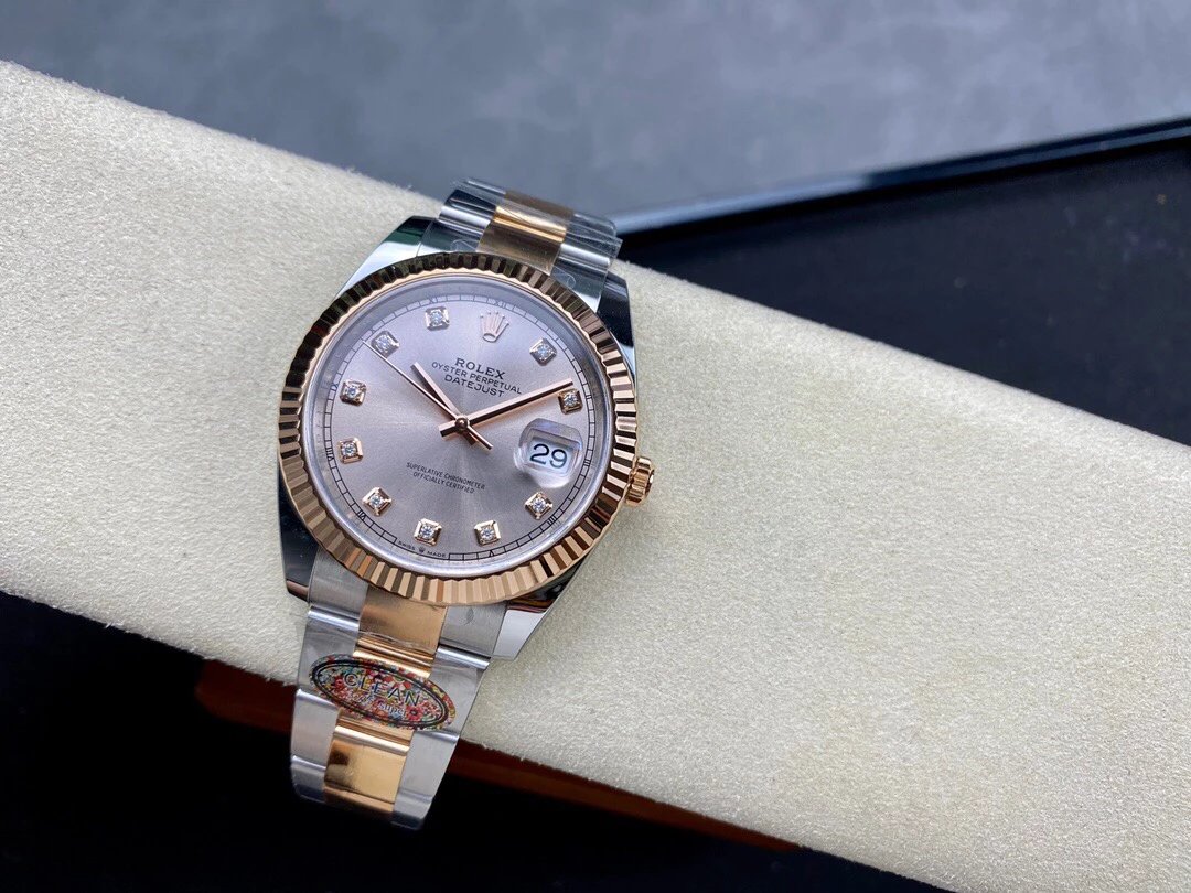 Rolex-Datejust 126331 41mm Oyster Rose Gold/Steel Sundust Dial Diamonds Markers Clean DD3235 Automatic - Image 5