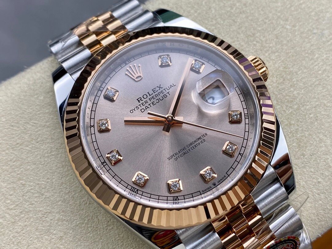 Rolex-Datejust 126331 41mm Jubilee Rose Gold/Steel Sundust Dial Diamonds Markers Clean DD3235 Automatic - Image 2