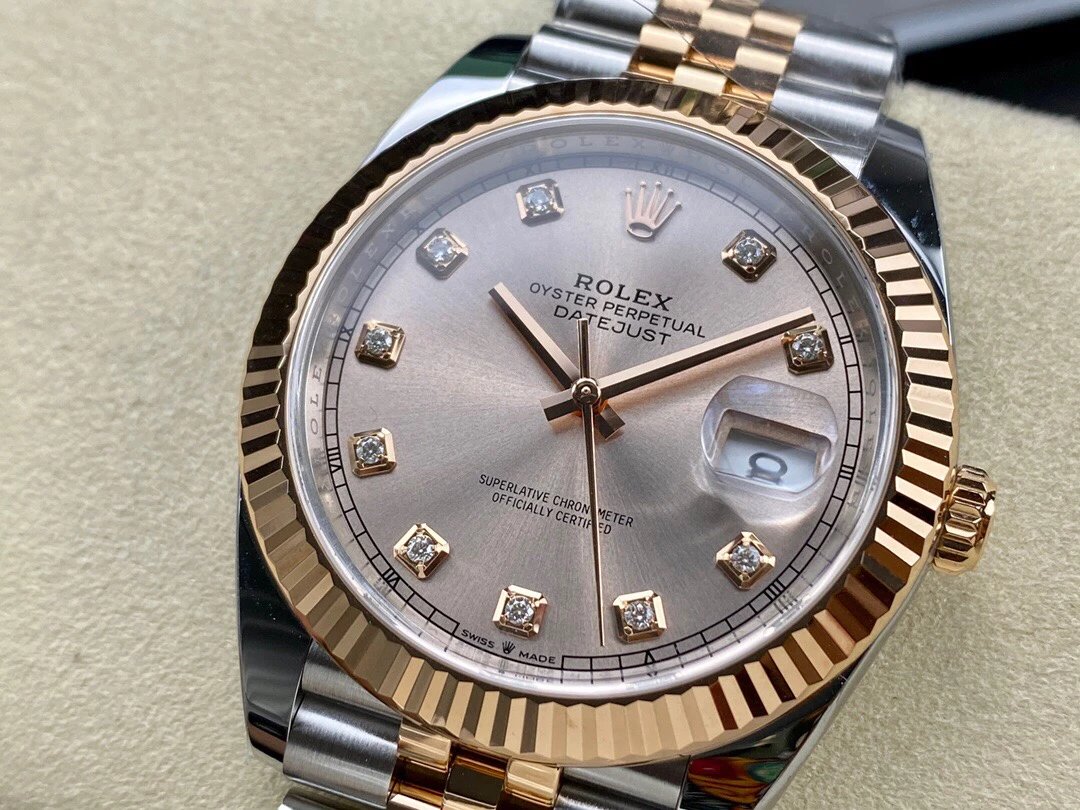 Rolex-Datejust 126331 41mm Jubilee Rose Gold/Steel Sundust Dial Diamonds Markers Clean DD3235 Automatic - Image 3