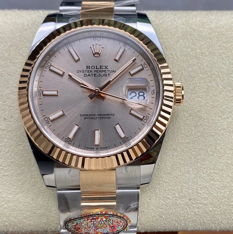 Rolex-Datejust 126331 41mm Oyster Rose Gold/Steel Sundust(Pink) Dial Stick Markers Clean DD3235 Automatic