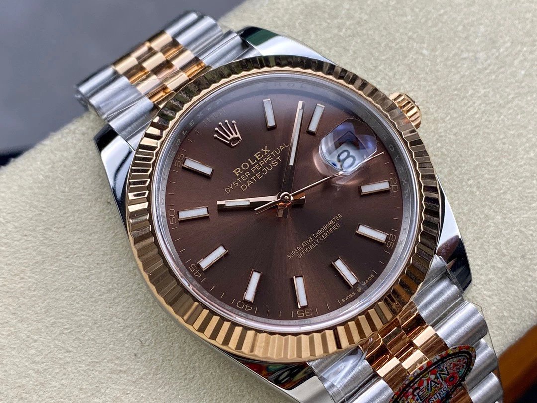Rolex-Datejust 126331 41mm Jubilee Rose Gold/Steel Brown Dial Stick Markers Clean DD3235 Automatic - Image 2