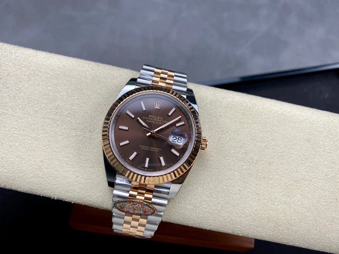Rolex-Datejust 126331 41mm Jubilee Rose Gold/Steel Brown Dial Stick Markers Clean DD3235 Automatic - Image 4