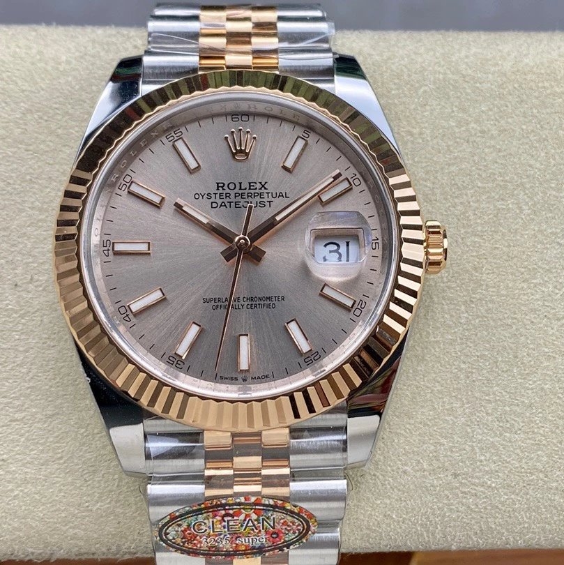 Rolex-Datejust 126331 41mm Jubilee Rose Gold/Steel Sundust(Pink) Dial Stick Markers Clean DD3235 Automatic